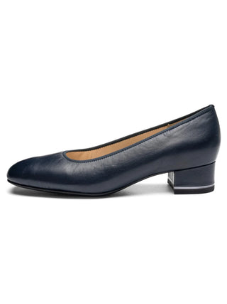 Gabrielle Women's Block Heel Pump - Navy Nappa