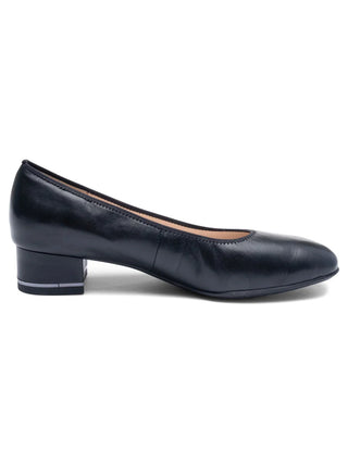 Gabrielle Women's Block Heel Pump - Black Nappa