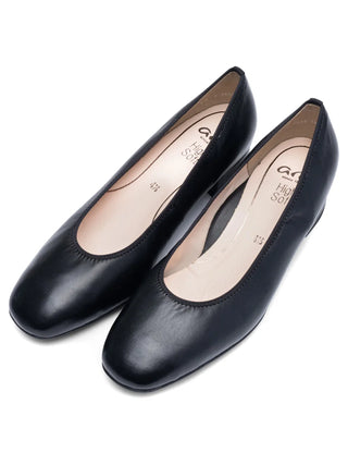 Gabrielle Women's Block Heel Pump - Black Nappa