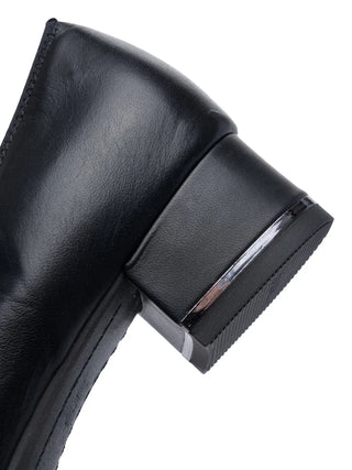 Gabrielle Women's Block Heel Pump - Black Nappa