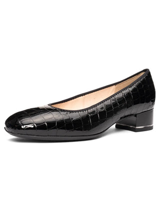 Gabrielle Women's Block Heel Pump - Black Croc