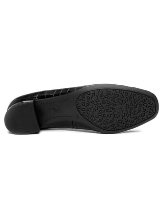 Gabrielle Women's Block Heel Pump - Black Croc