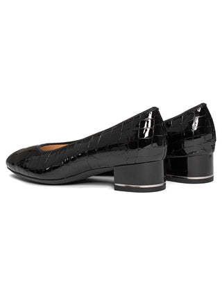 Gabrielle Women's Block Heel Pump - Black Croc