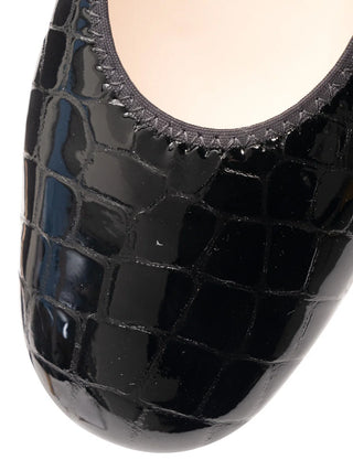 Gabrielle Women's Block Heel Pump - Black Croc