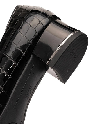 Gabrielle Women's Block Heel Pump - Black Croc