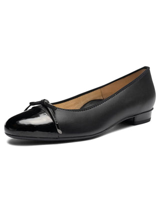 Belinda Women's Bow Ballet Flat - Black / Black Patent