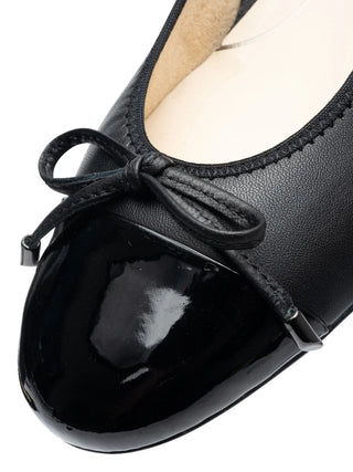 Belinda Women's Bow Ballet Flat - Black / Black Patent