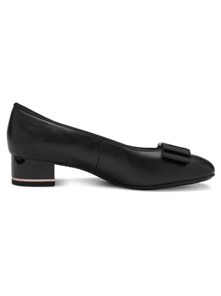 Garnet Women's Bow Block Heel Pump 35mm - Black