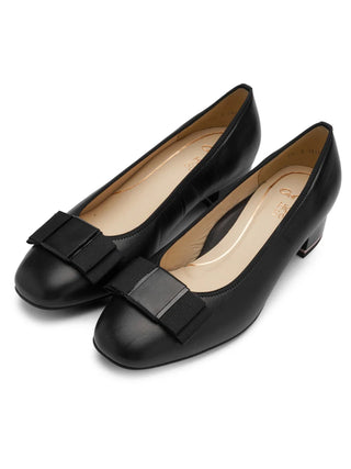 Garnet Women's Bow Block Heel Pump 35mm - Black