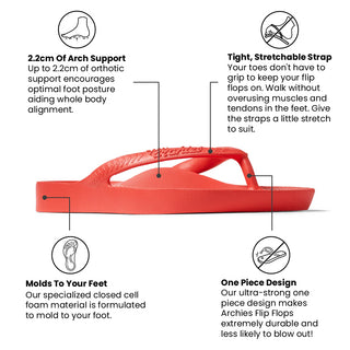 Arch Support Flip Flops - Coral