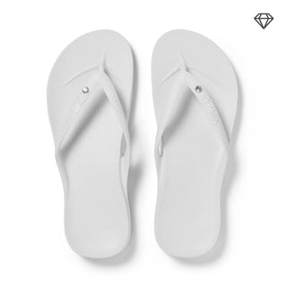 Arch Support Crystal Flip Flops - White