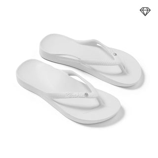 Arch Support Crystal Flip Flops - White