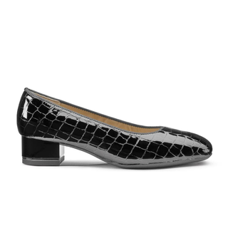 Gabrielle Women's Block Heel Pump - Black Croc
