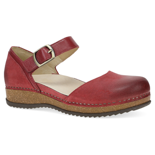 Mae Red Burnished Suede