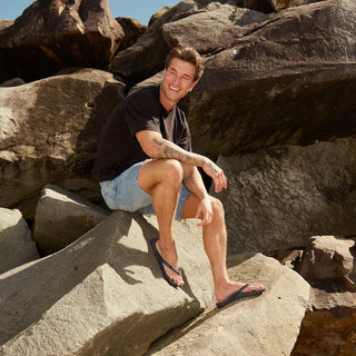 Arch Support Flip Flops - Navy