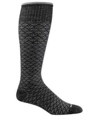 Women's Featherweight Fancy | Moderate Graduated Compression Socks - Charcoal