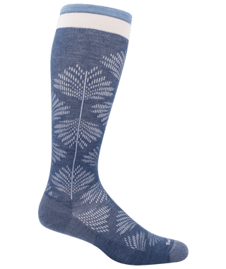 Women's Full Floral | Moderate Graduated Compression Socks | Wide Calf Fit - Denim