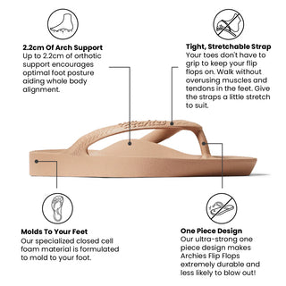 Arch Support Flip Flops - Tan