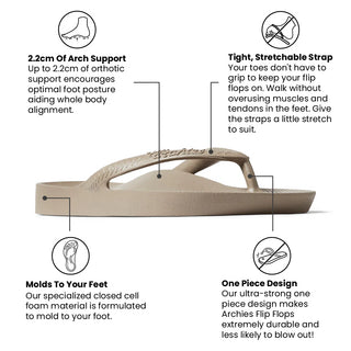 Arch Support Flip Flops - Taupe