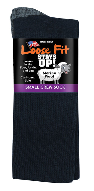Buy navy Loose Fit Stays Up Solid Merino Wool Socks
