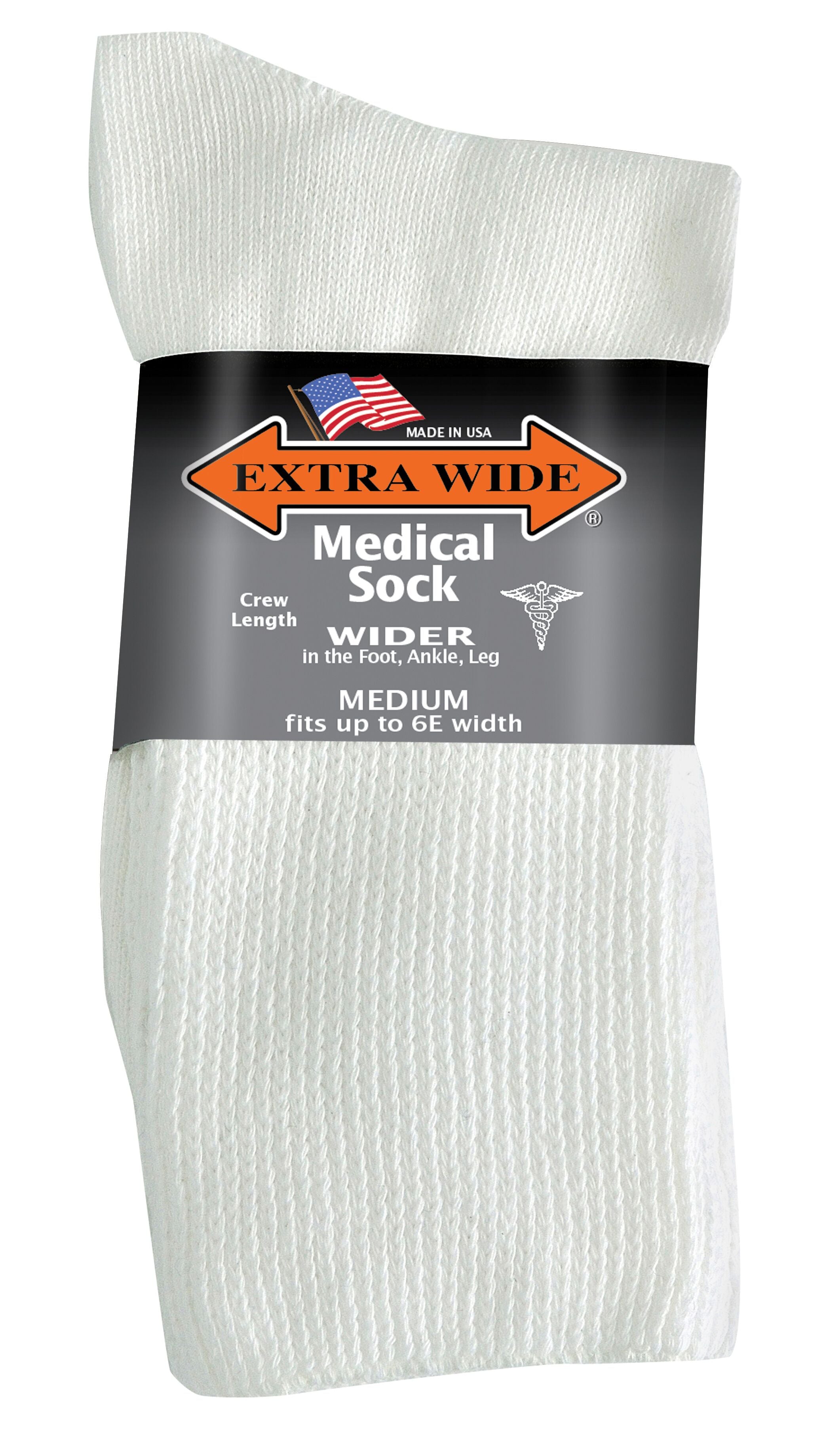 Buy white Extra Wide Medical Crew Sock