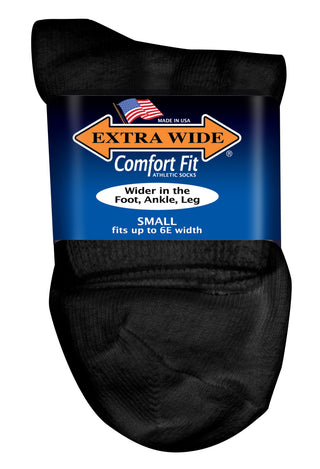 Buy black Extra Wide Athletic Quarter Sock