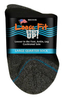 Loose Fit Stays Up Cotton Casual Quarter Socks