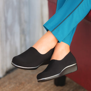 sas womens fabric slip on shoe bliss black