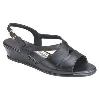 sas womens sling back wedge sandal caress black