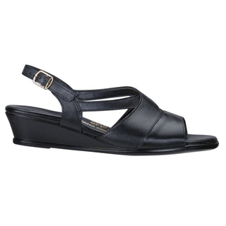 sas womens sling back wedge sandal caress black