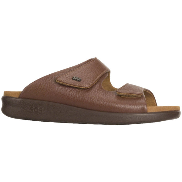 sas womens slide-on sandal cozy brown
