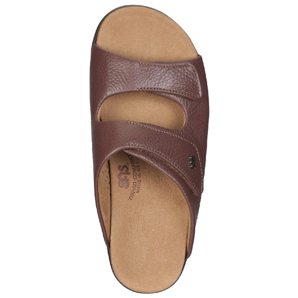 sas womens slide-on sandal cozy brown