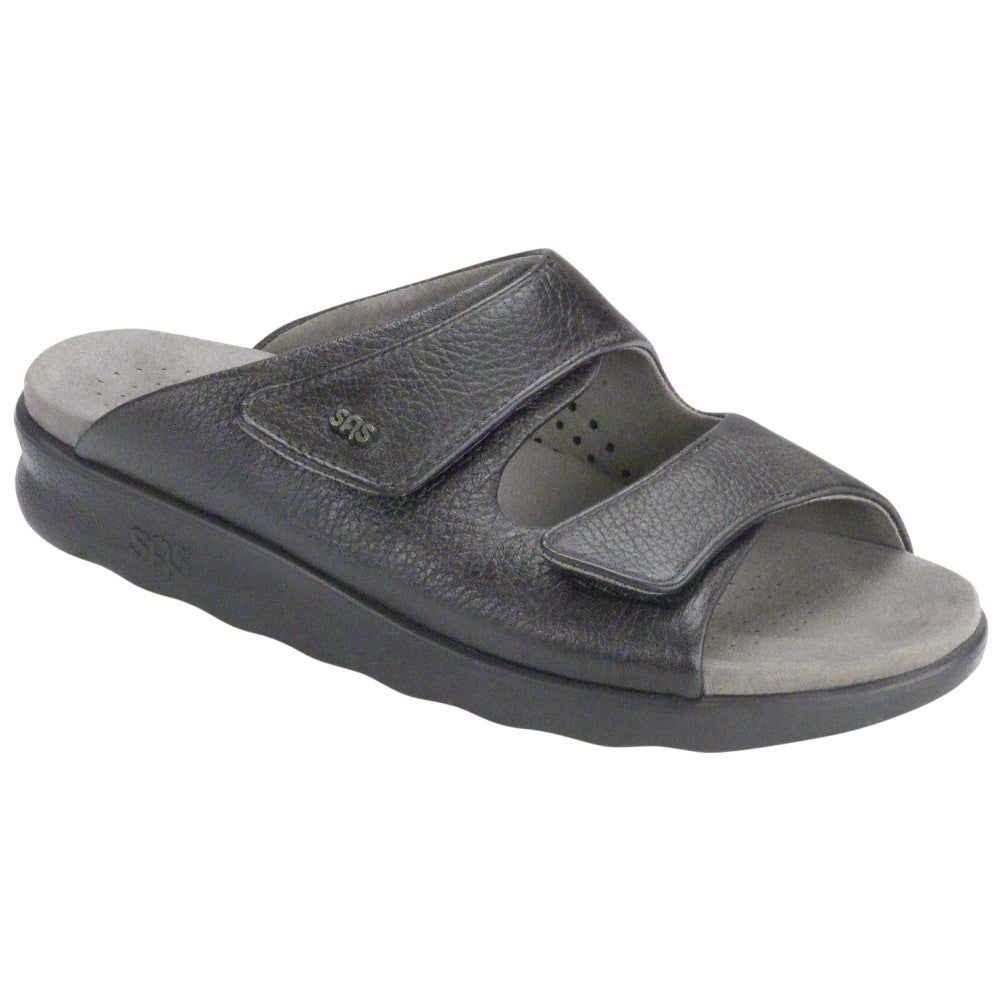 sas womens slide-on sandal cozy black