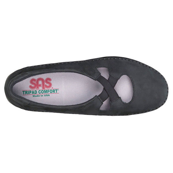 sas womens slip on moccasin crissy nero