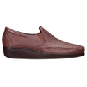 sas womens wide leather slip on wedge dream brown