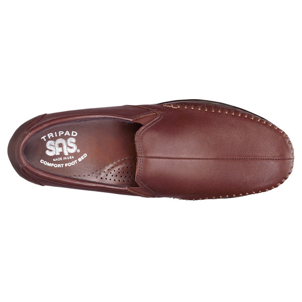 sas womens wide leather slip on wedge dream brown