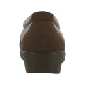 sas womens wide leather slip on wedge dream brown nubuck