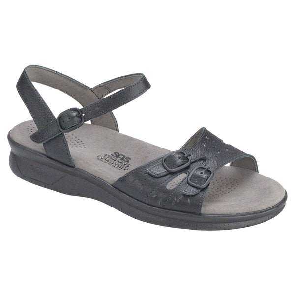 sas womens soft footbed sandal duo black