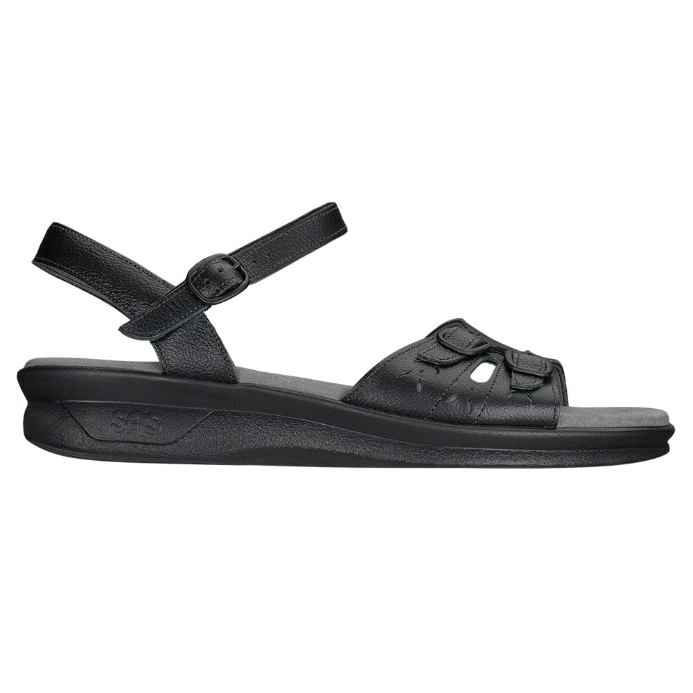 sas womens soft footbed sandal duo black