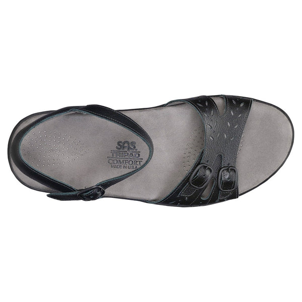 sas womens soft footbed sandal duo black