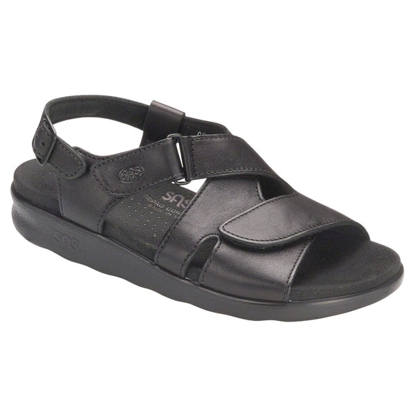 sas womens comfort sandal huggy black