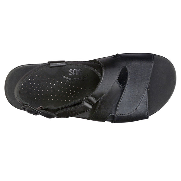 sas womens comfort sandal huggy black