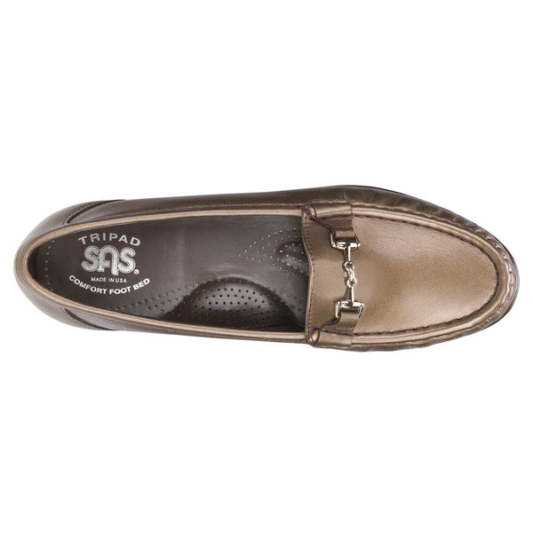 sas womens slip on loafer metro bronze