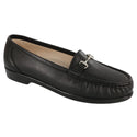 sas womens slip on loafer metro black smooth