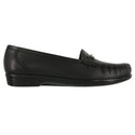sas womens slip on loafer metro black smooth