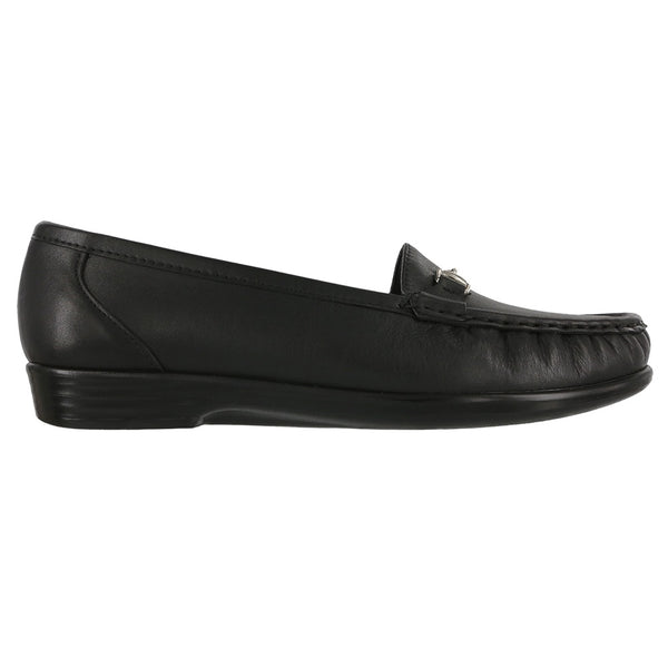 sas womens slip on loafer metro black smooth