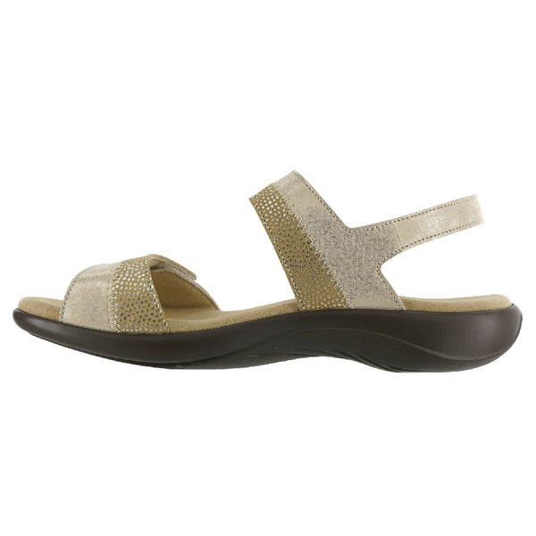 sas womens two tone leather sandal nudu golden