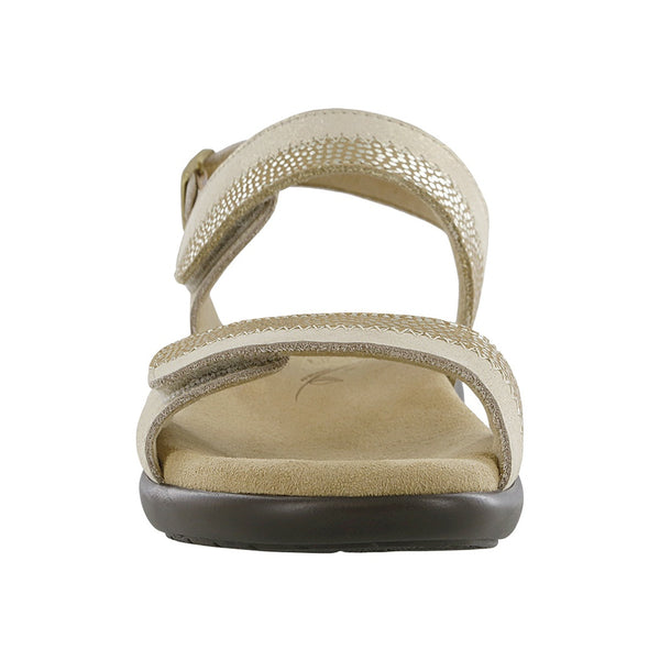 sas womens two tone leather sandal nudu golden