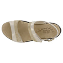 sas womens two tone leather sandal nudu golden