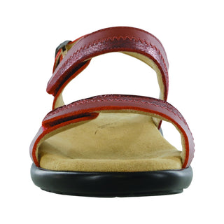 sas womens two tone leather sandal nudu red